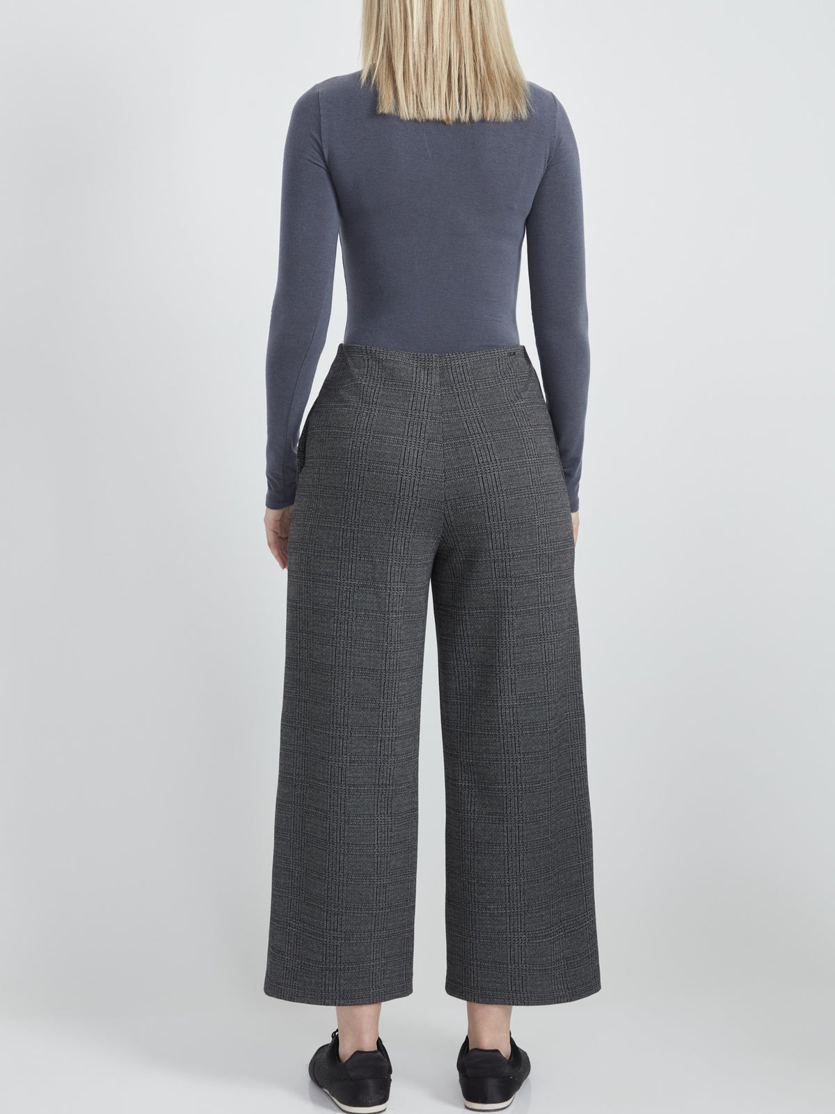 Up! Jacquard Check 25" Cropped Wide Leg Pants