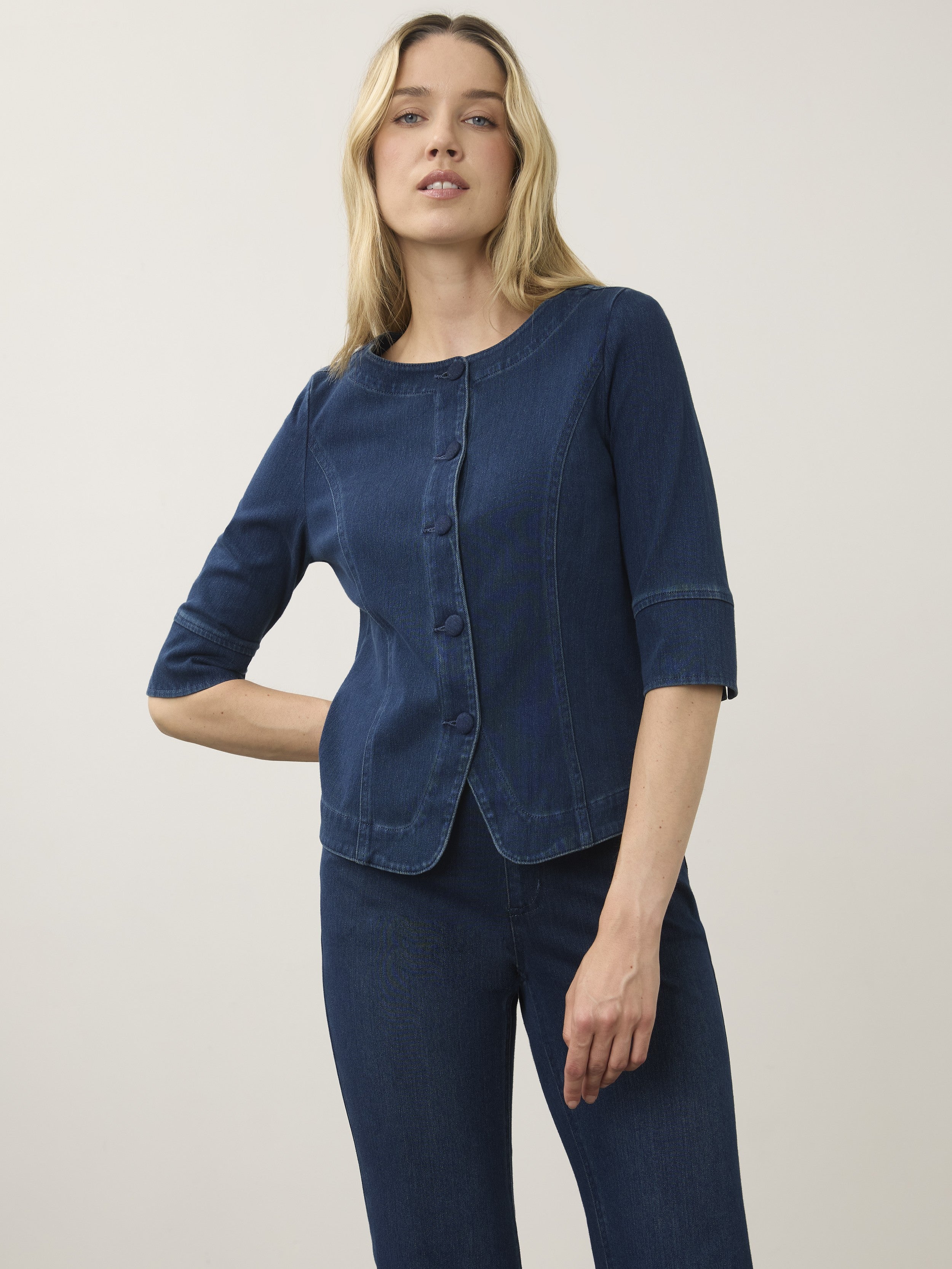 FDJ Anthro Knit Denim Jacket