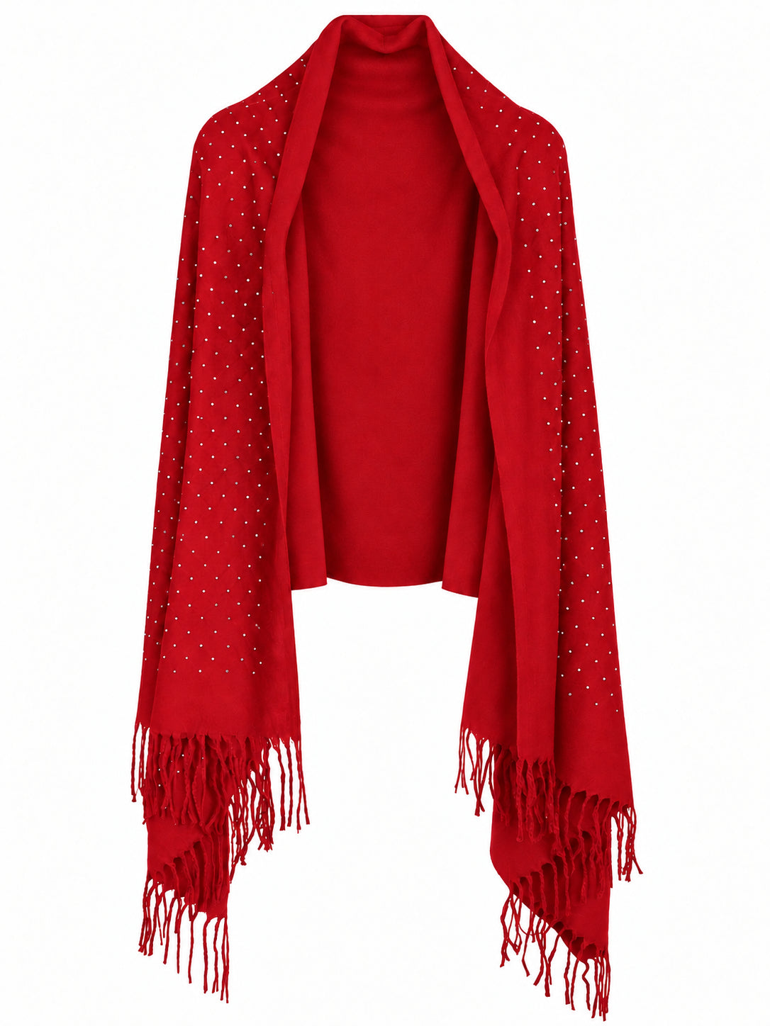 Solid Sparkle Scarf with Fringe