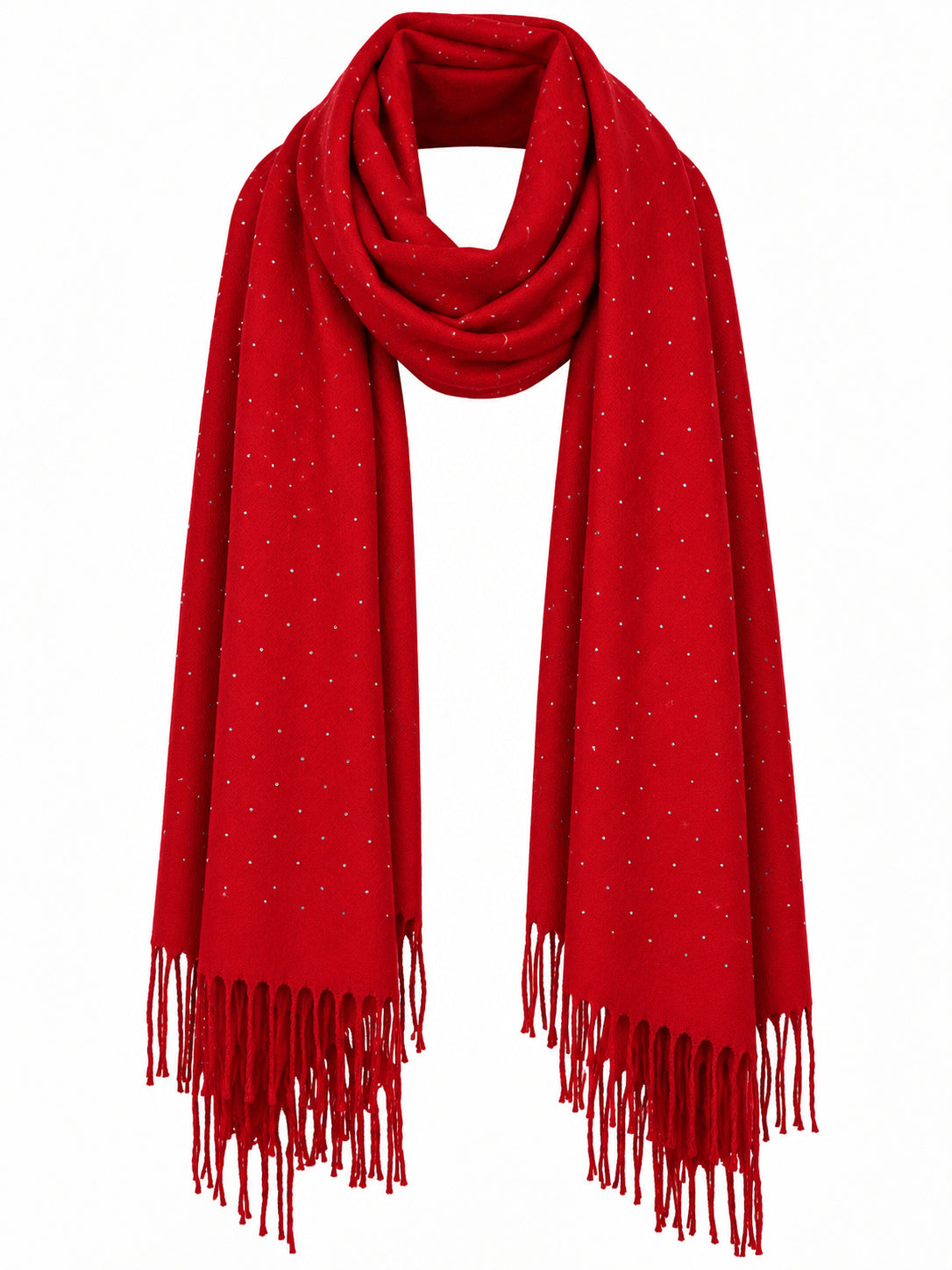 Solid Sparkle Scarf with Fringe