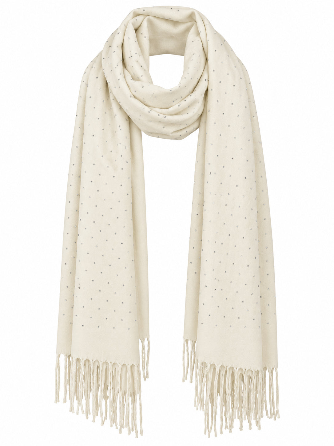 Solid Sparkle Scarf with Fringe