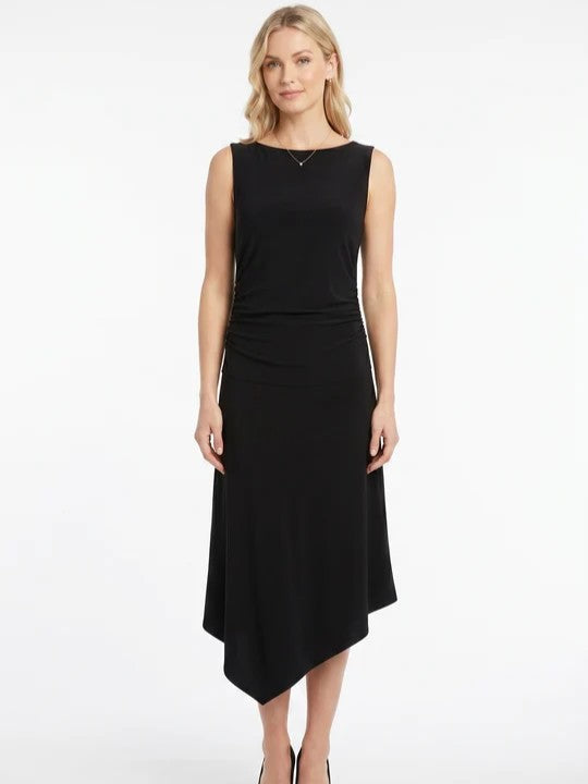 Emma Sleeveless Side Ruched Midi Dress