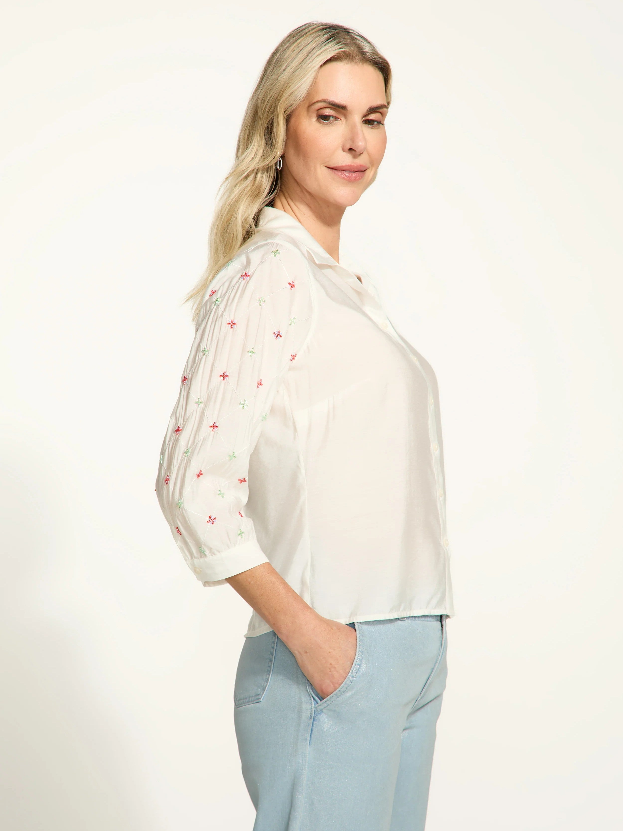 FDJ Embellished Sleeve Shirt