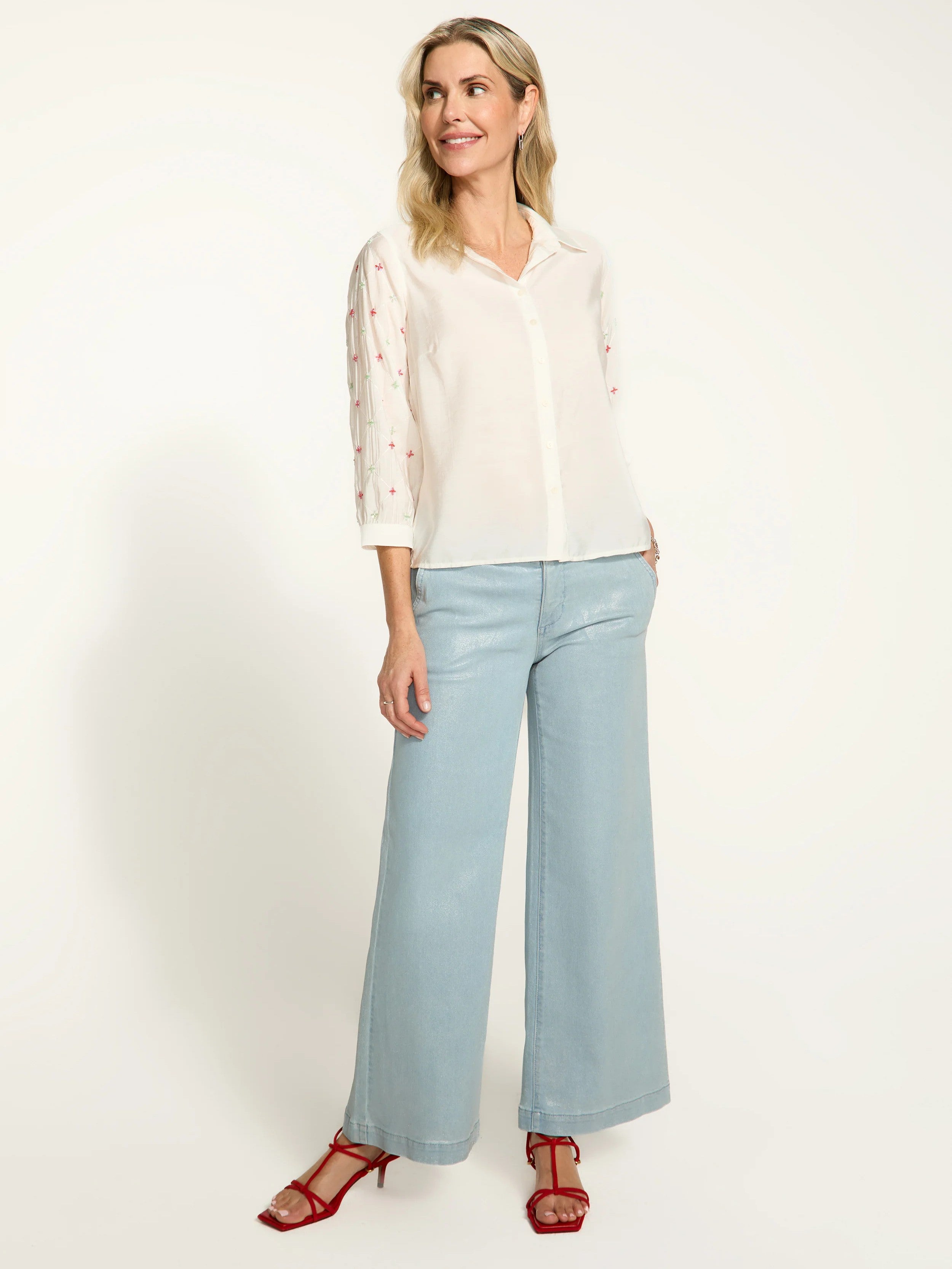 FDJ Embellished Sleeve Shirt