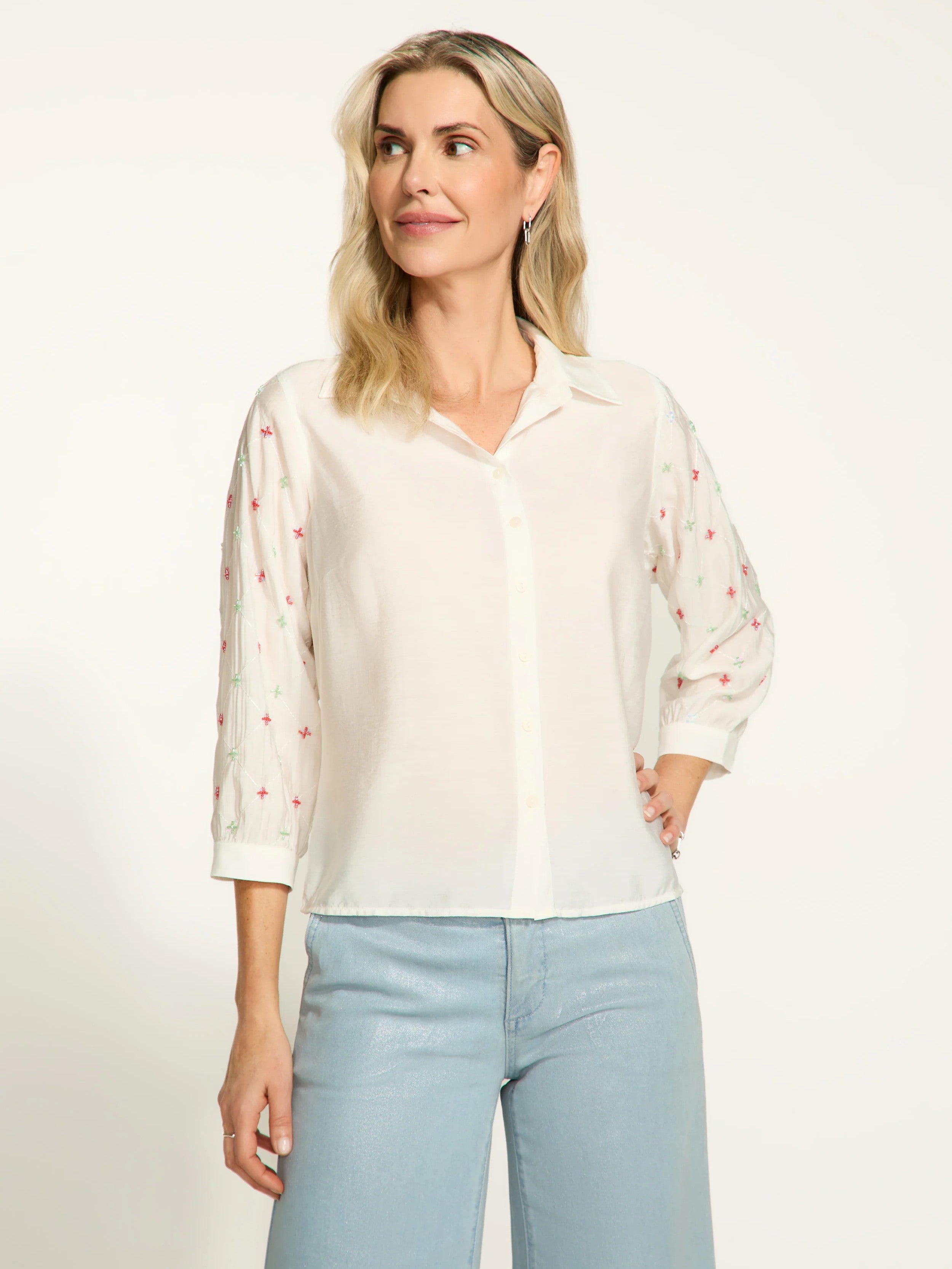 FDJ Embellished Sleeve Shirt