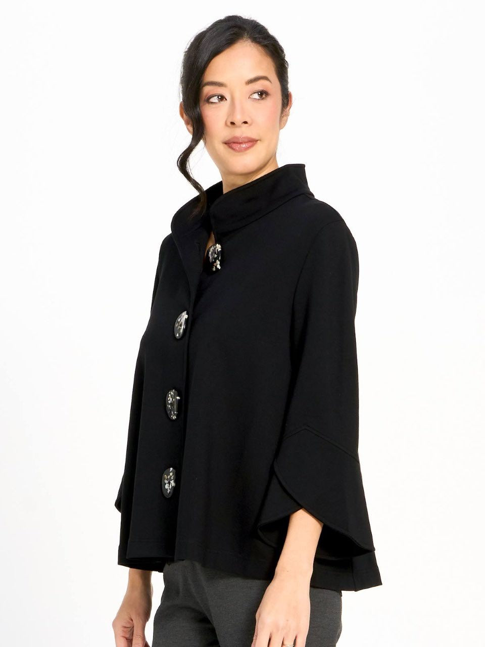 Pebble Button Ponte Swing Jacket