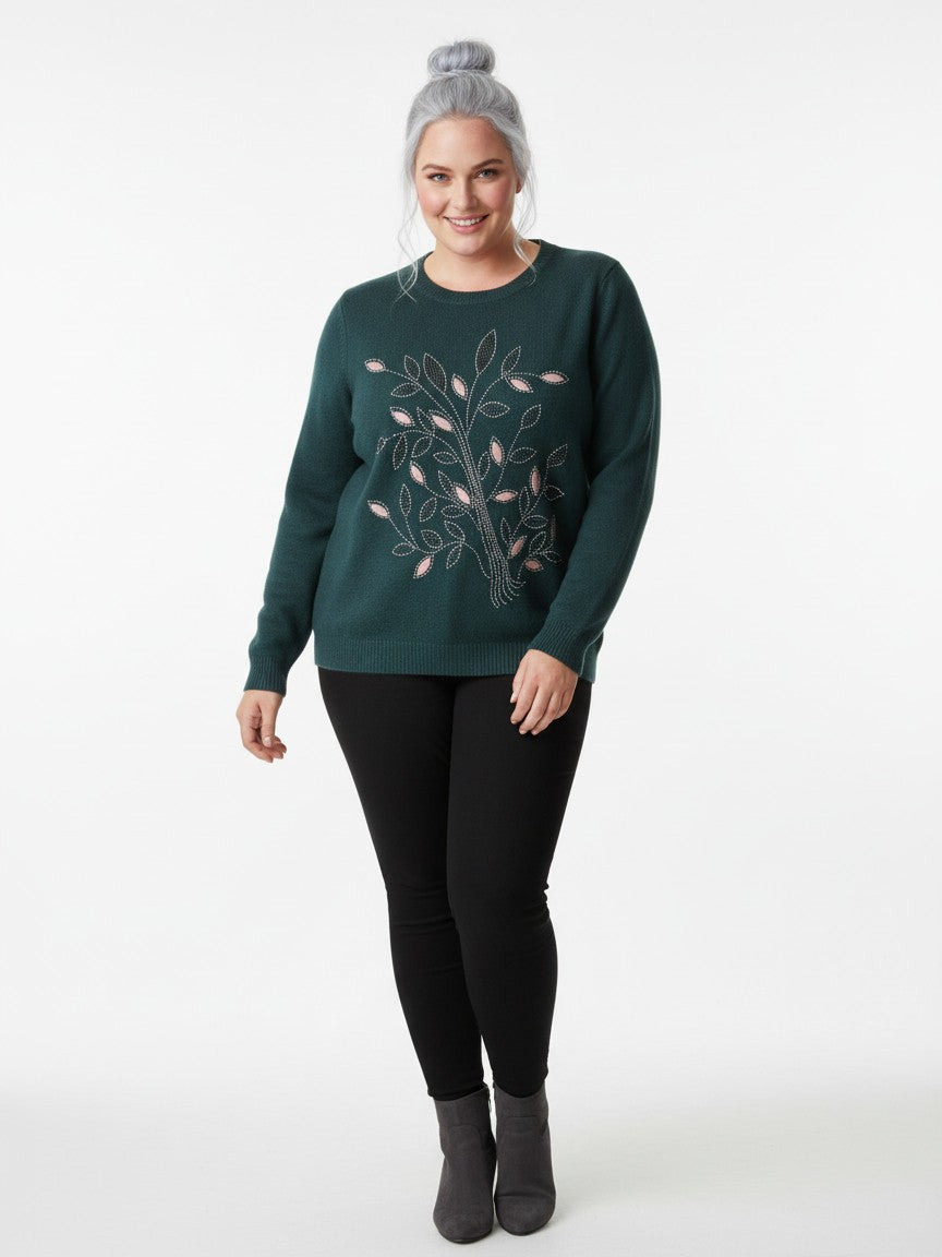 June Grows Willows Crew Neck Sweater