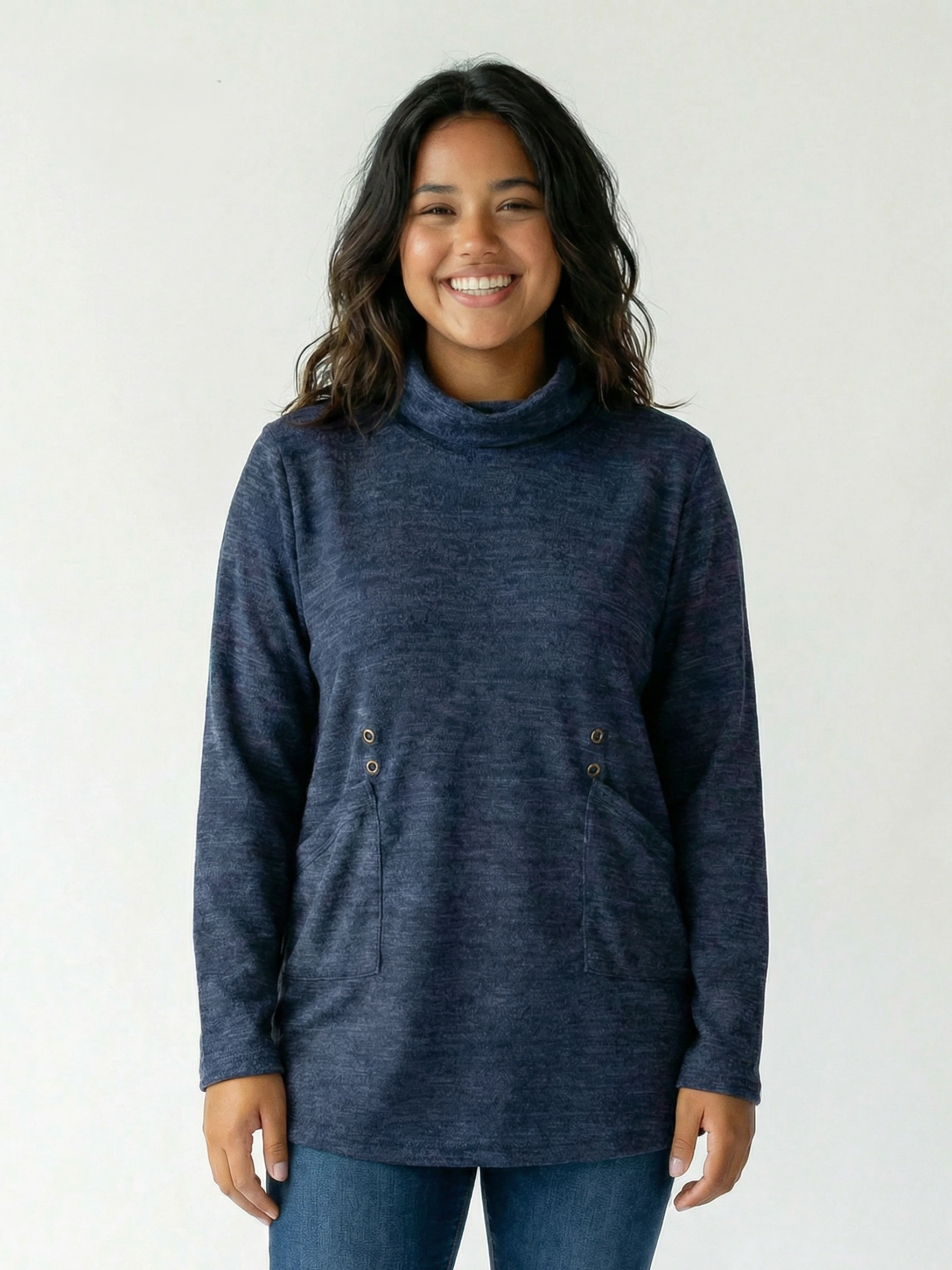 Mélange Double Trouble Cowl Neck Top