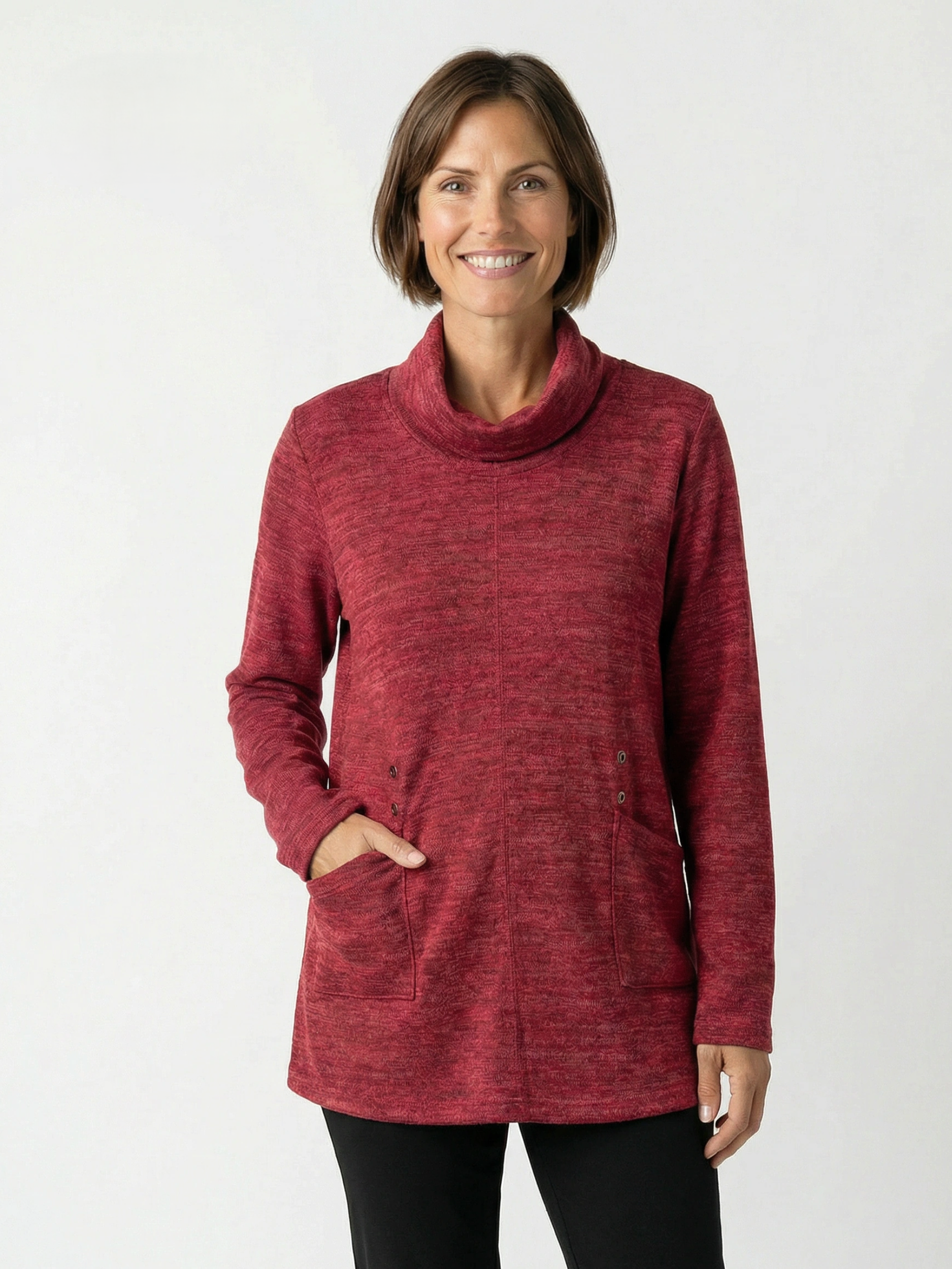 Mélange Double Trouble Cowl Neck Top