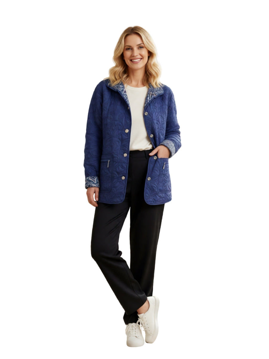 Lily Flower Reversible Quilted Coat
