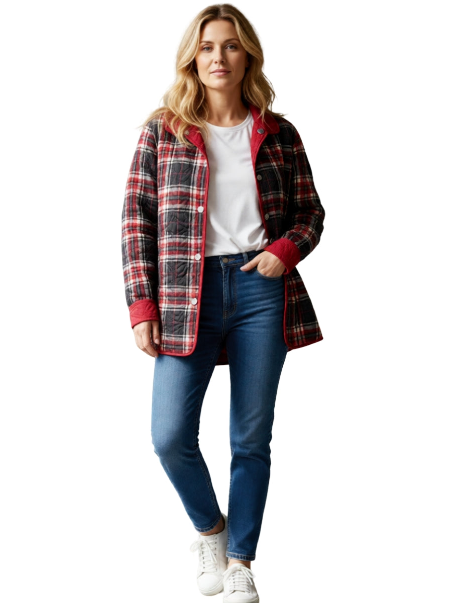 Lily Flower Reversible Quilted Coat