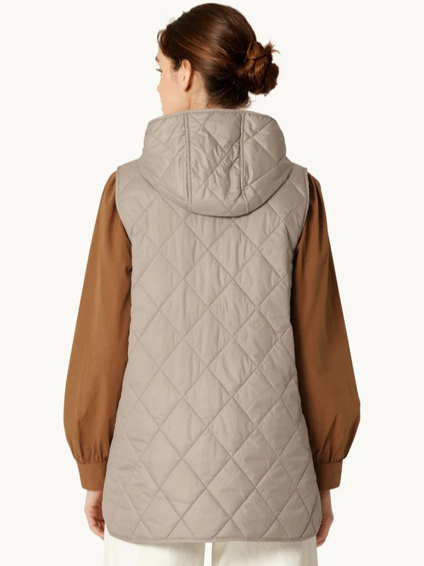 Ilse Jacobsen Quilted Hooded Snap Front Vest