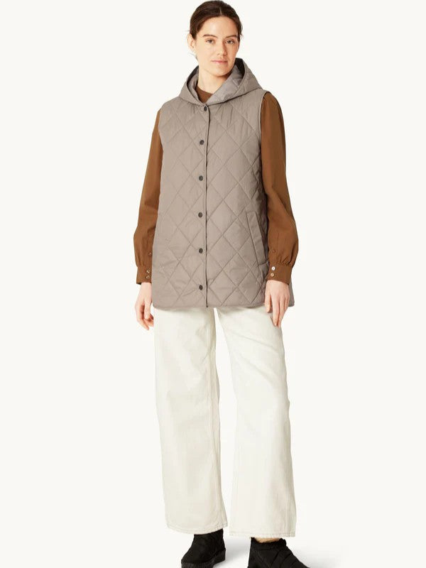 Ilse Jacobsen Quilted Hooded Snap Front Vest