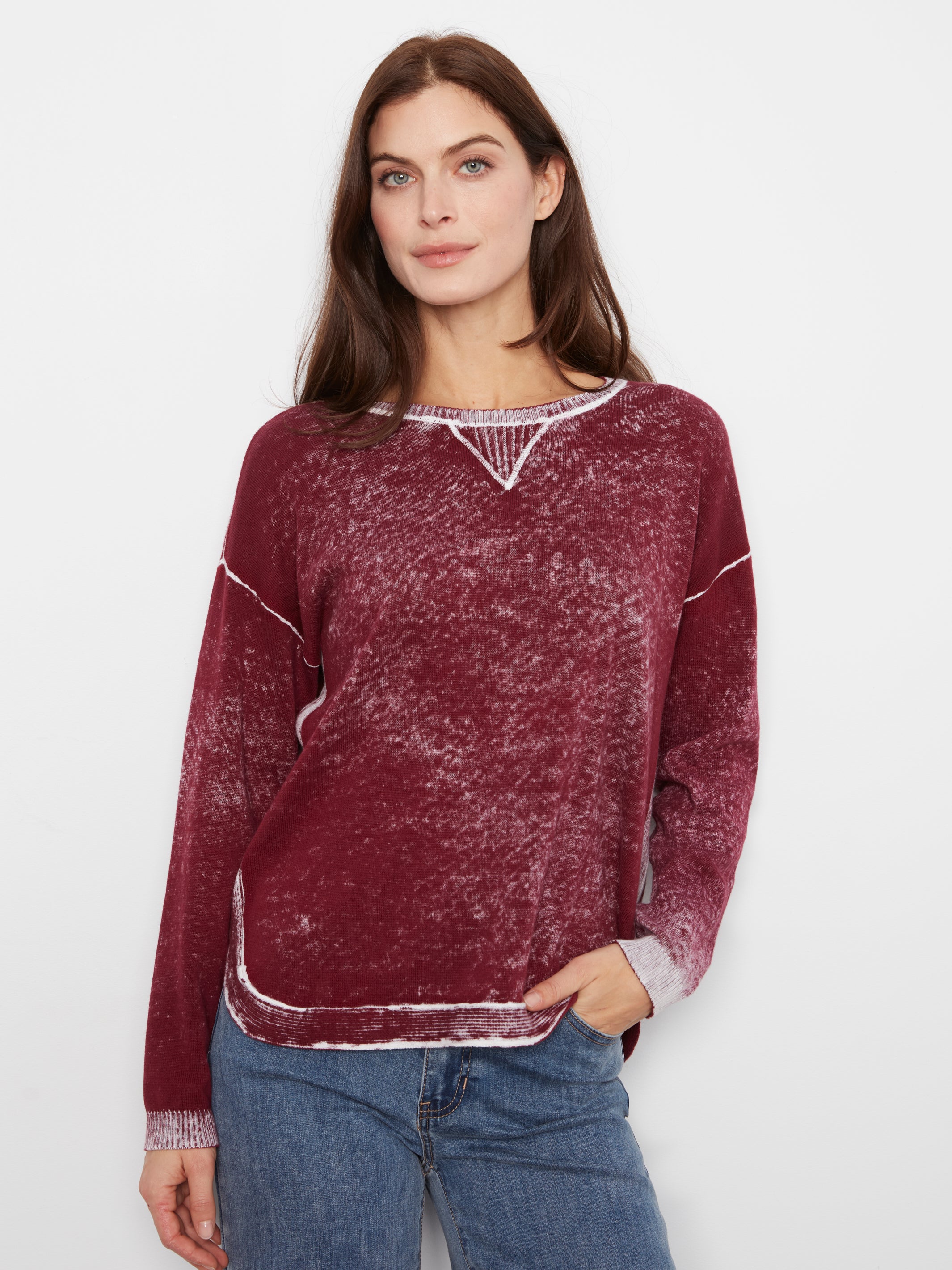 Charlie B Skylar Washed Cotton Crew Neck Sweater