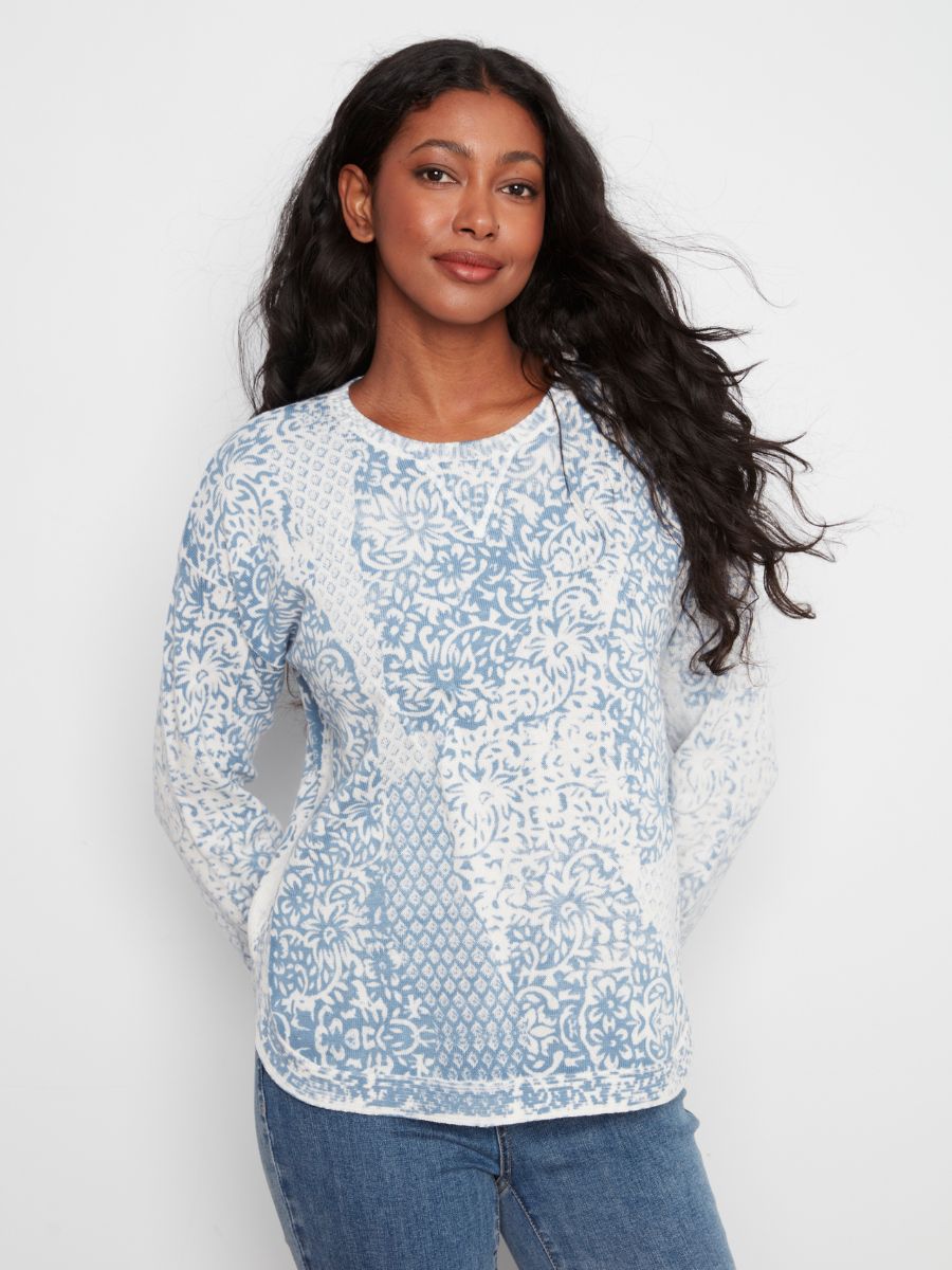 Charlie B Skylar Washed Cotton Crew Sweatshirt