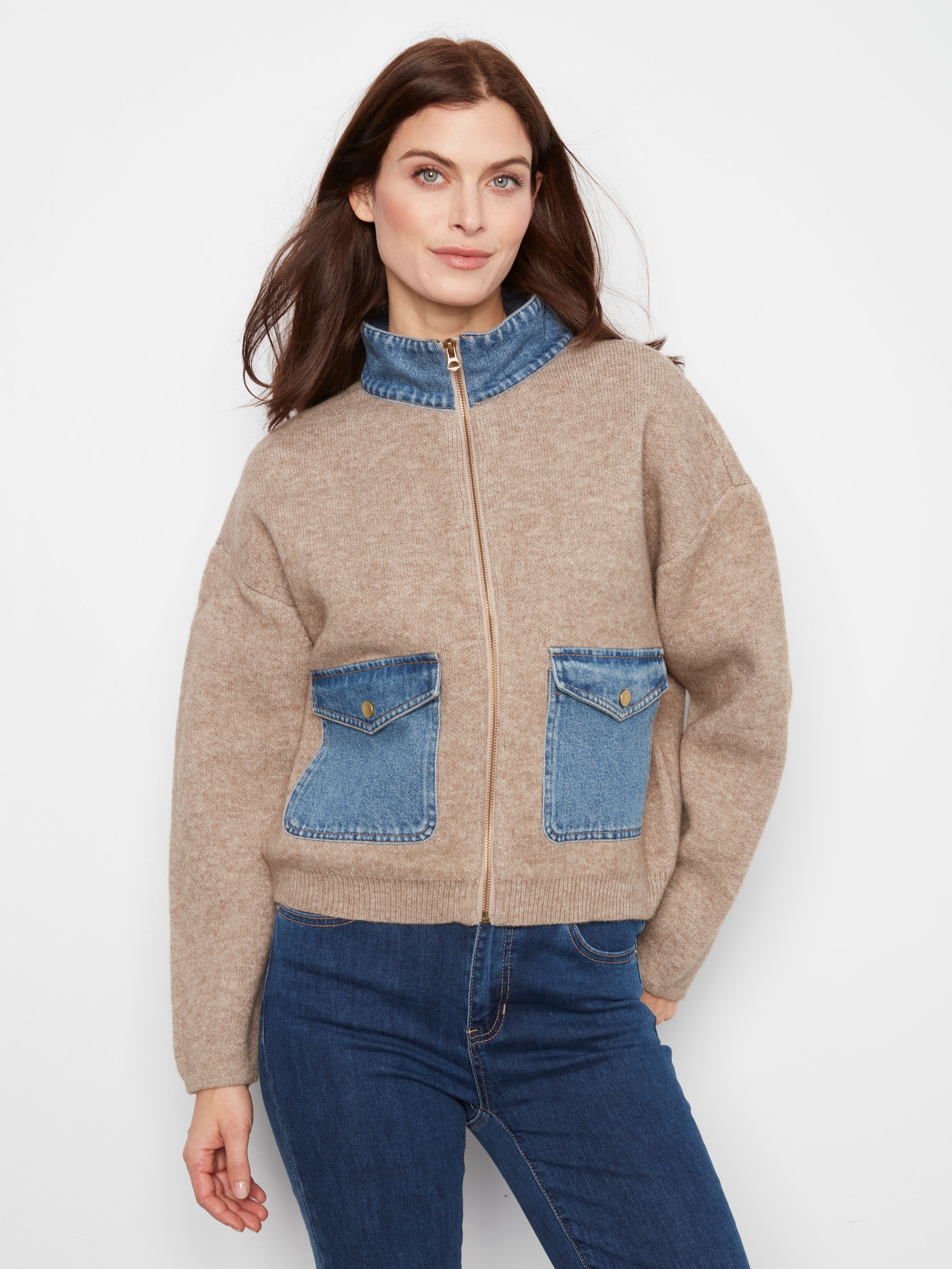 Charlie B Whispered Romance Denim Pocket Jacket