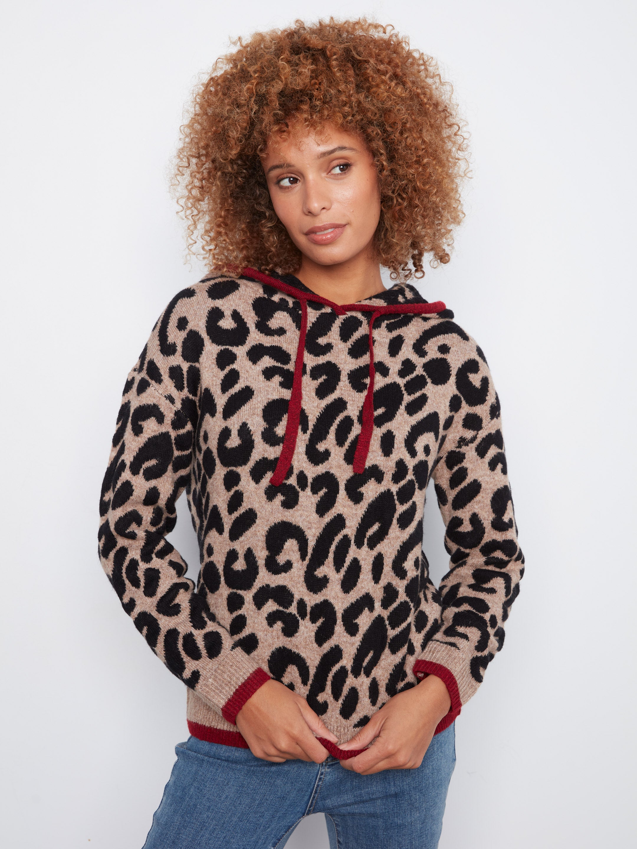 Charlie B All About the Animal Hooded Pullover Sweater