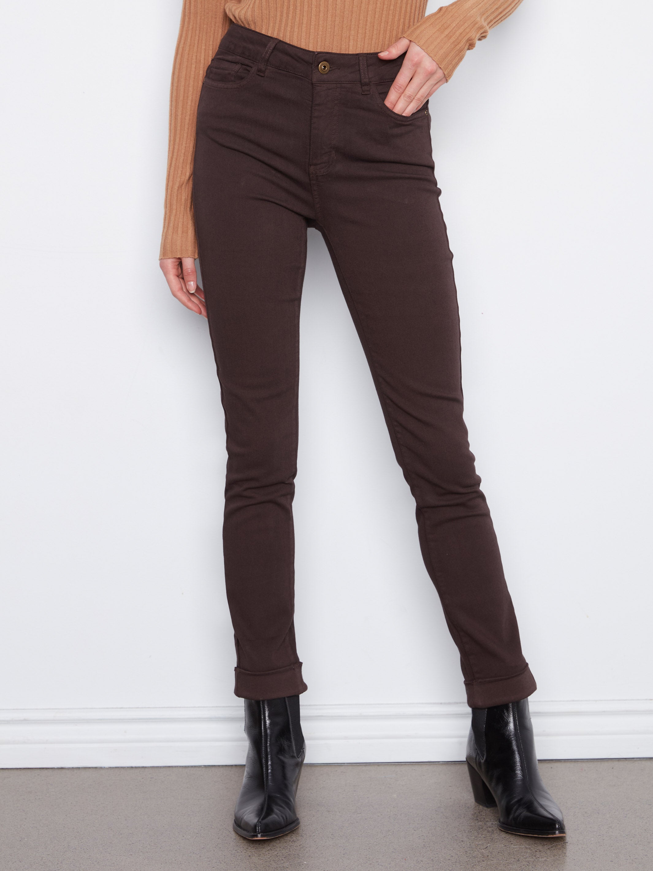 Charlie B The Cuff Pocket 29.5" Color Slim Leg Pants