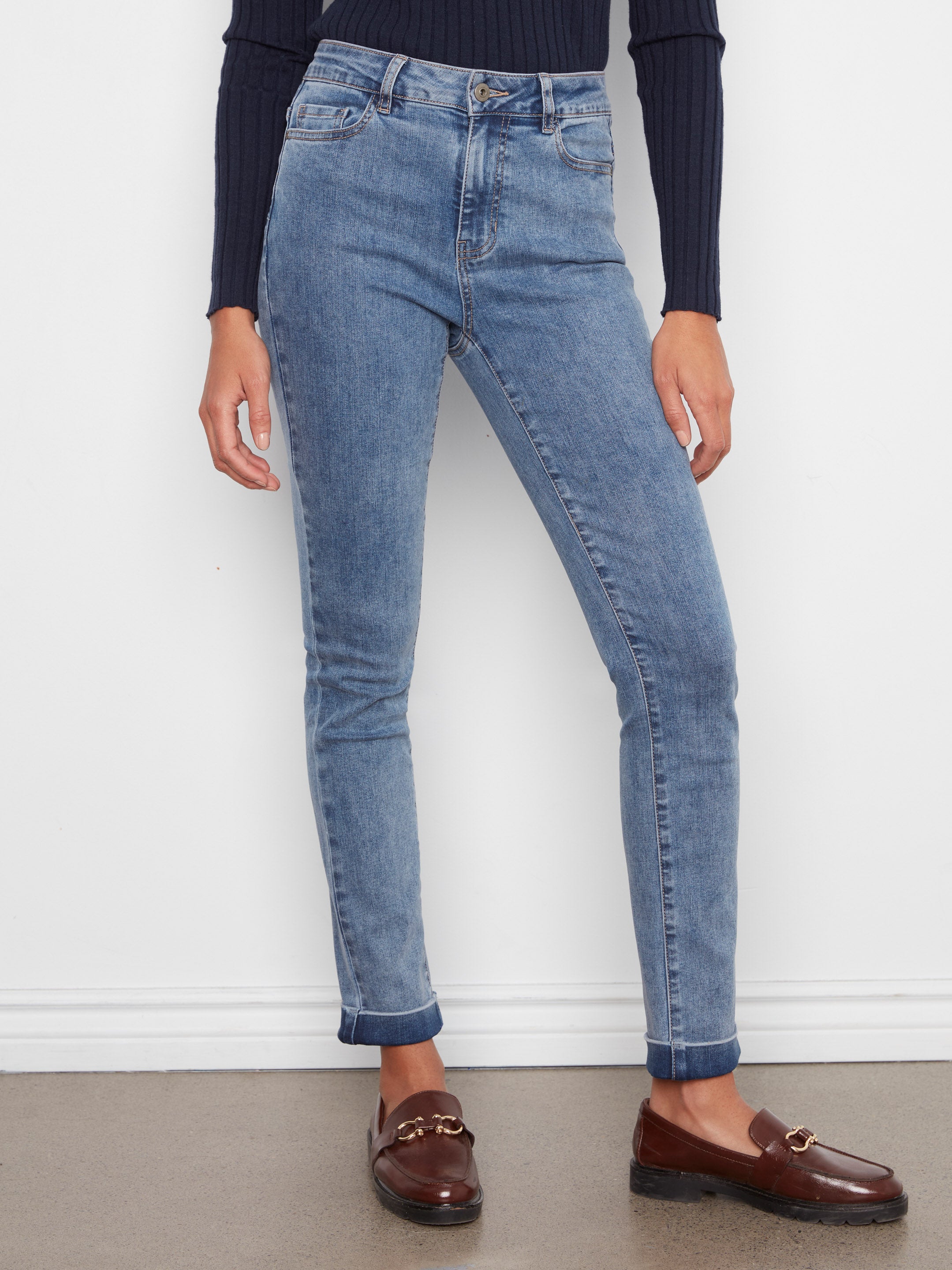 Charlie B The Cuff 5-Pocket 29.5" Slim Leg Denim Jeans