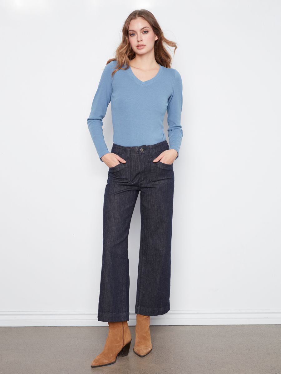 Charlie B Lola Double Pocket Wide Denim Jean