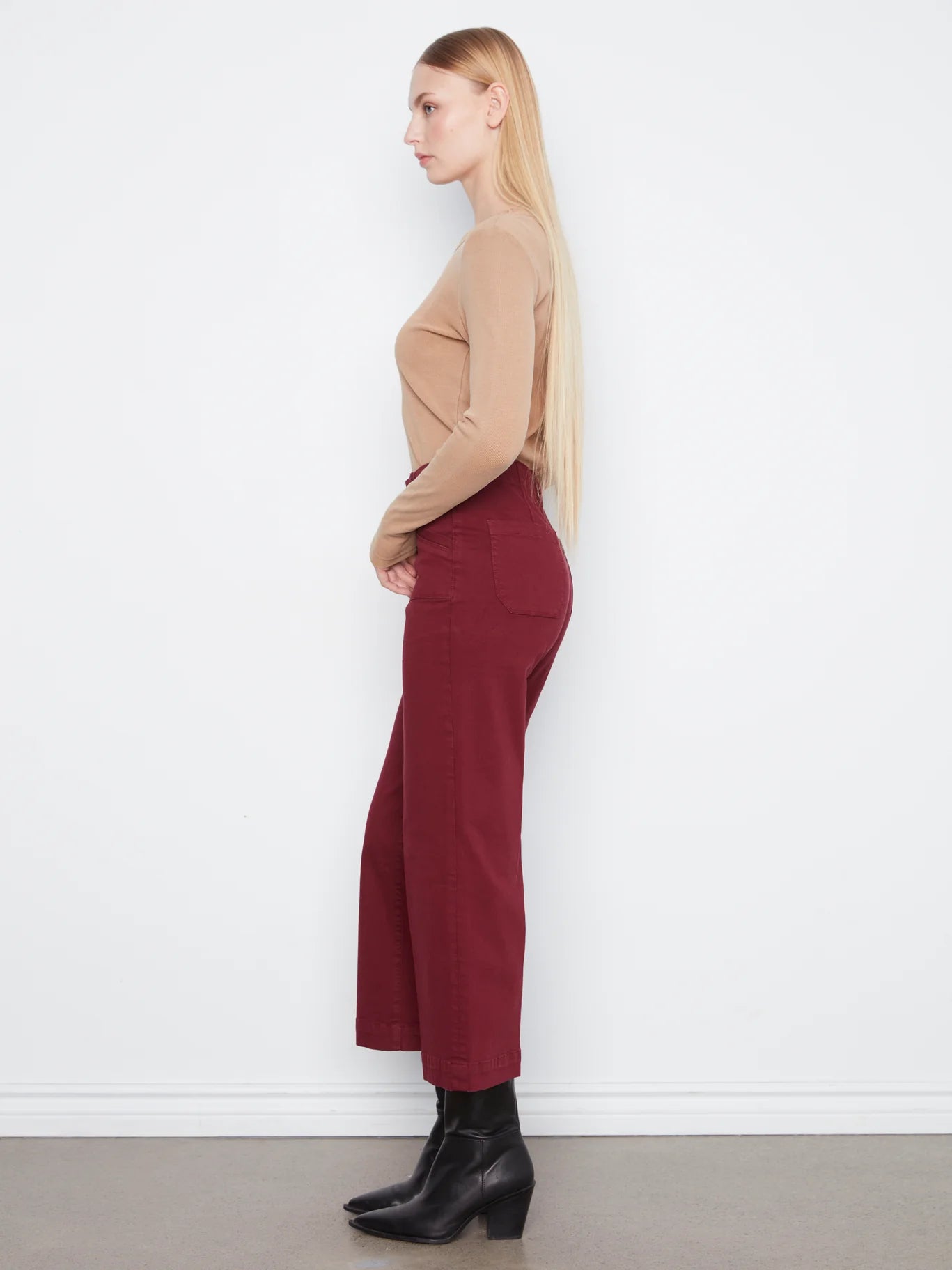 Charlie B Lola Double Pocket 27" Wide Leg Color Twill Pants