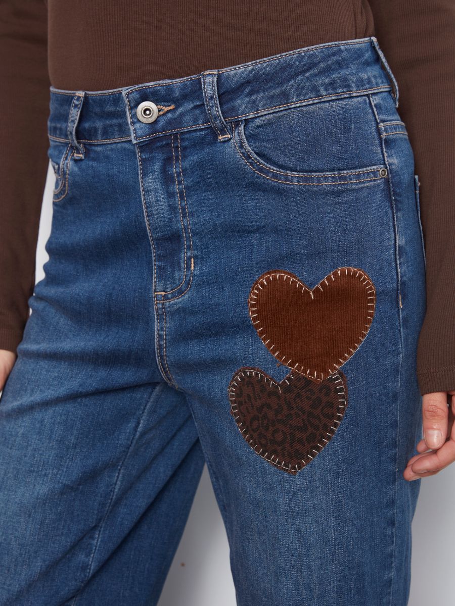 Charlie B 3 Heart Mix Straight Denim Jean