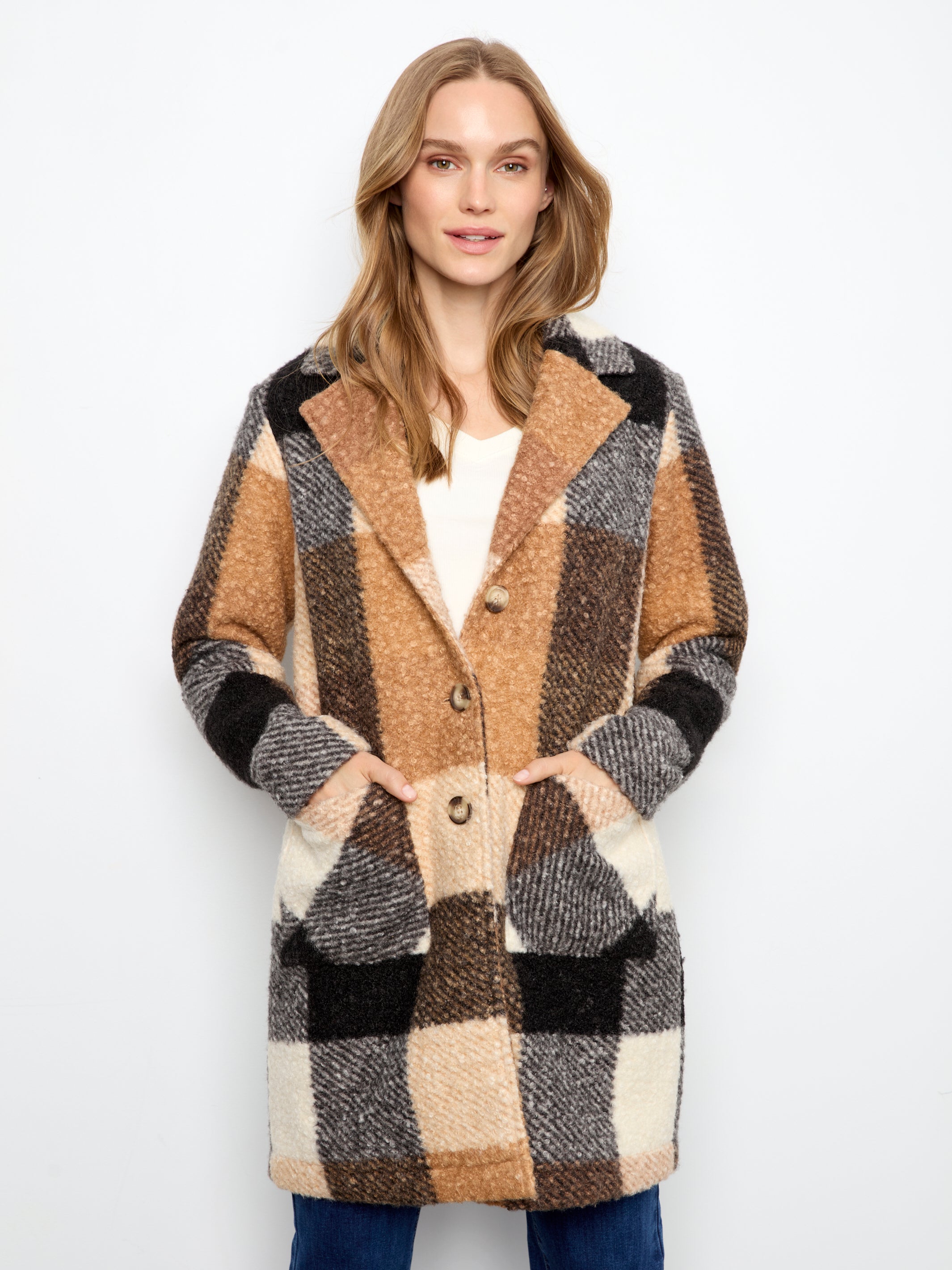 Charlie B Charlies Original Bouclé 2-Button Coat