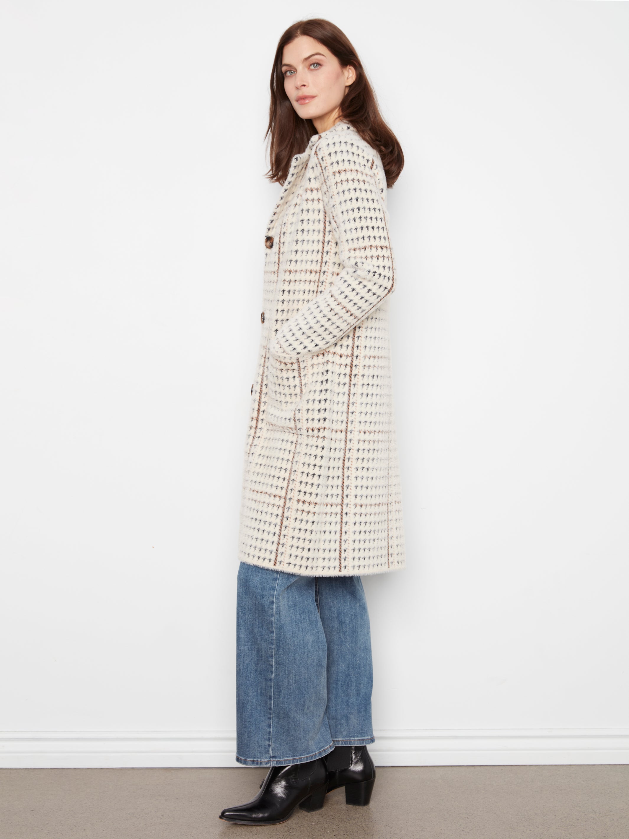 Charlie B Harvest Glow Eyelash Check Coat