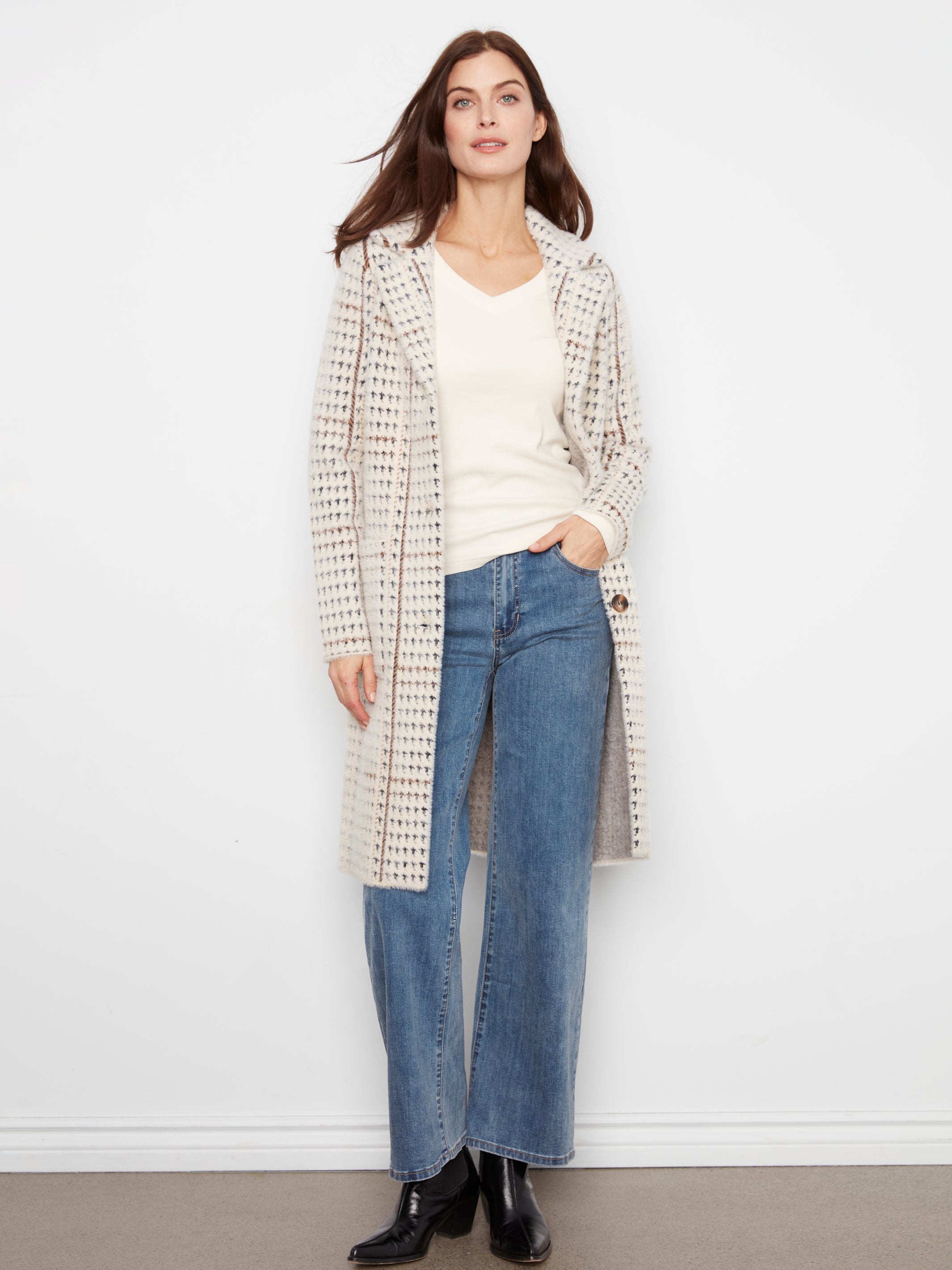 Charlie B Harvest Glow Eyelash Check Coat