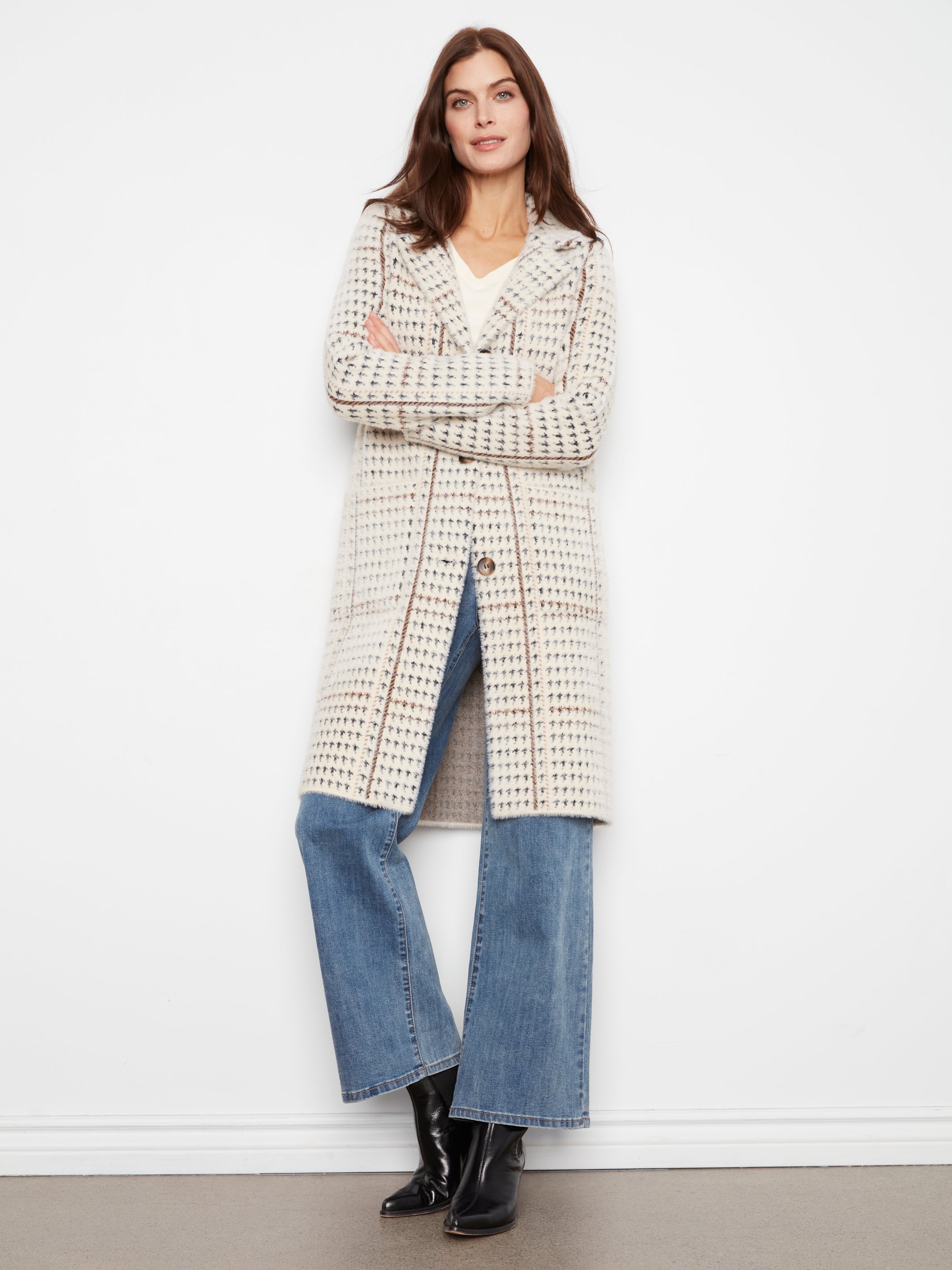 Charlie B Harvest Glow Eyelash Check Coat