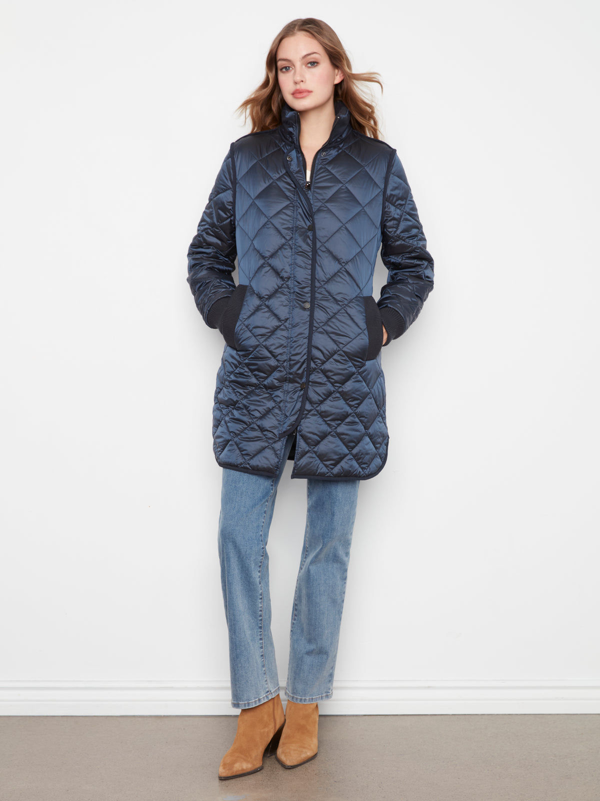 Charlie B Shine N Quilt Hooded Coat