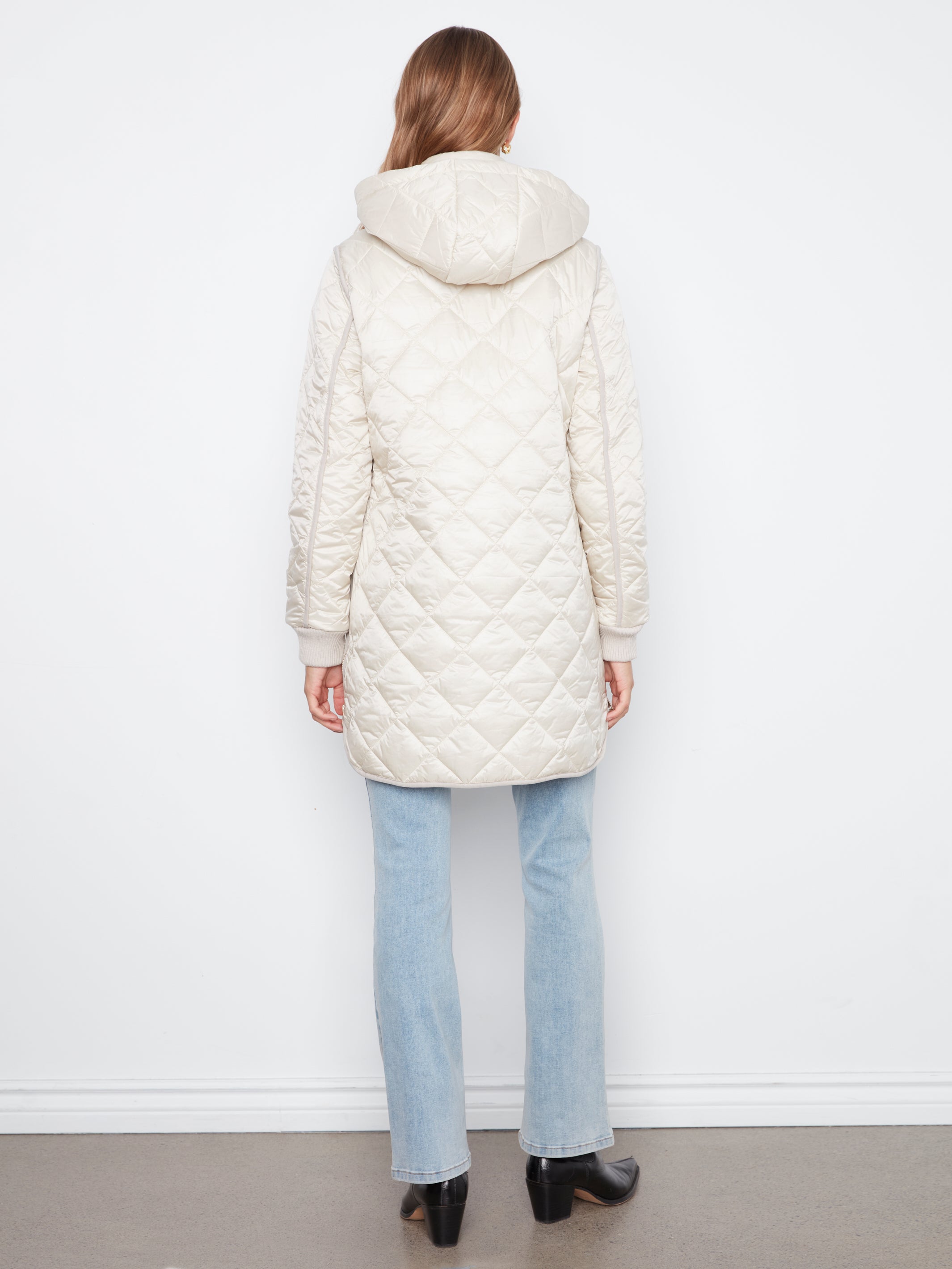 Charlie B Shine N Quilt Hooded Coat