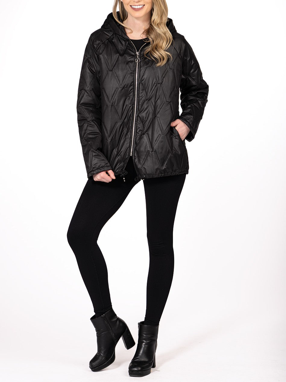 Easy On Hooded Zip Puffer Coat