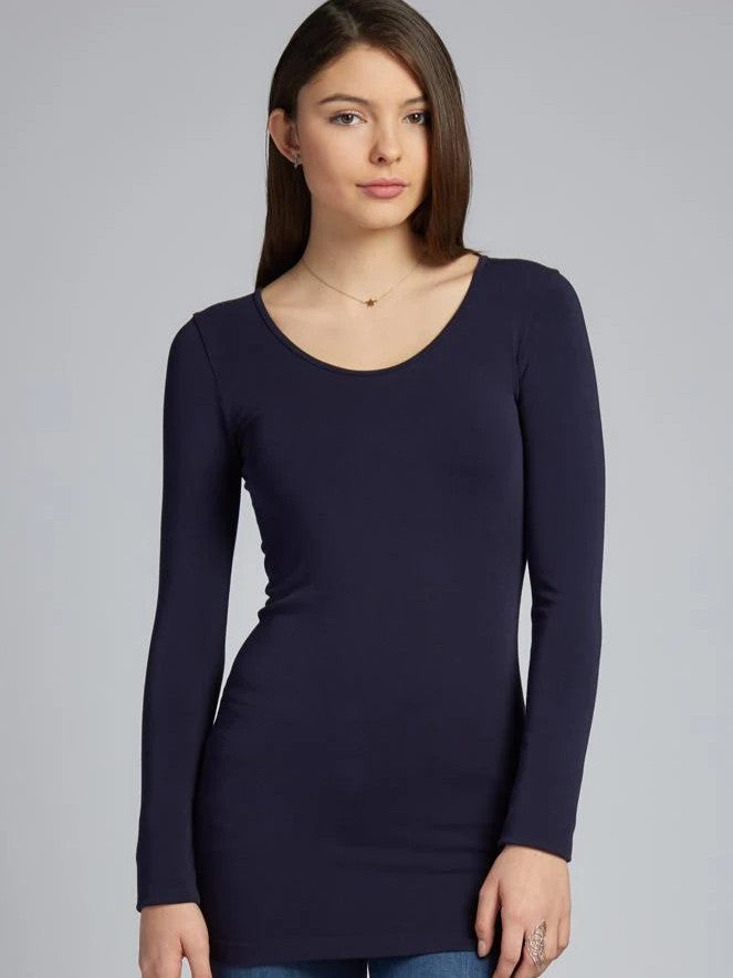 Bamboo Long Sleeve Scoop Neck Top