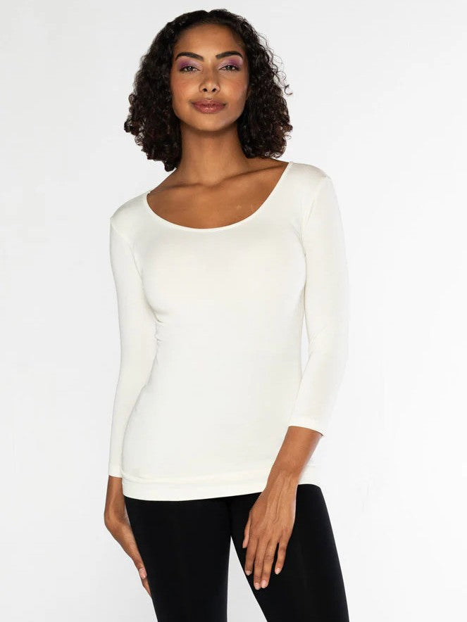Bamboo 3/4 Sleeve Scoop Neck Tee
