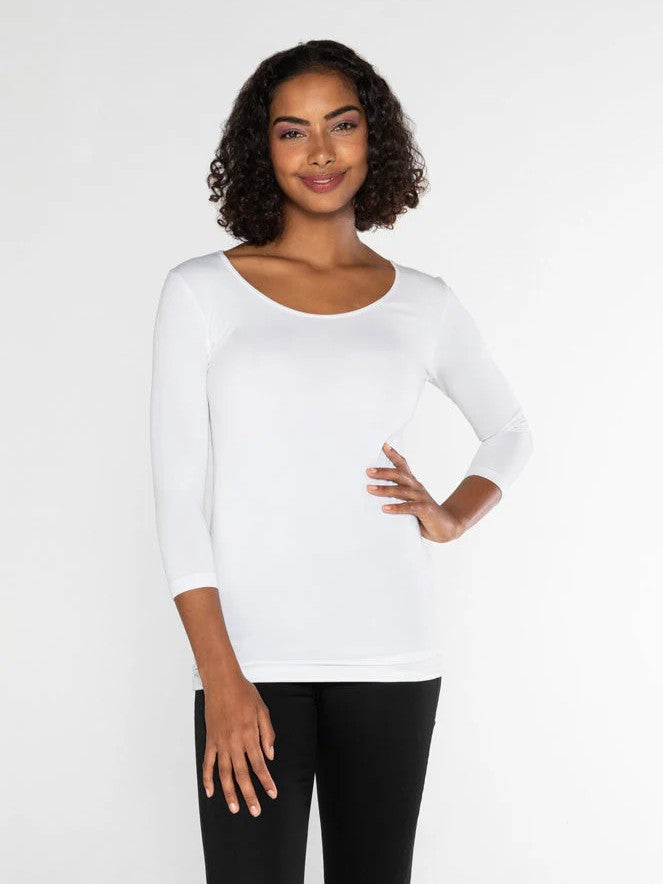 Bamboo 3/4 Sleeve Scoop Neck Tee