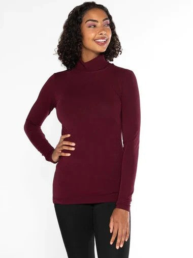 Bamboo Long Sleeve Turtleneck Top