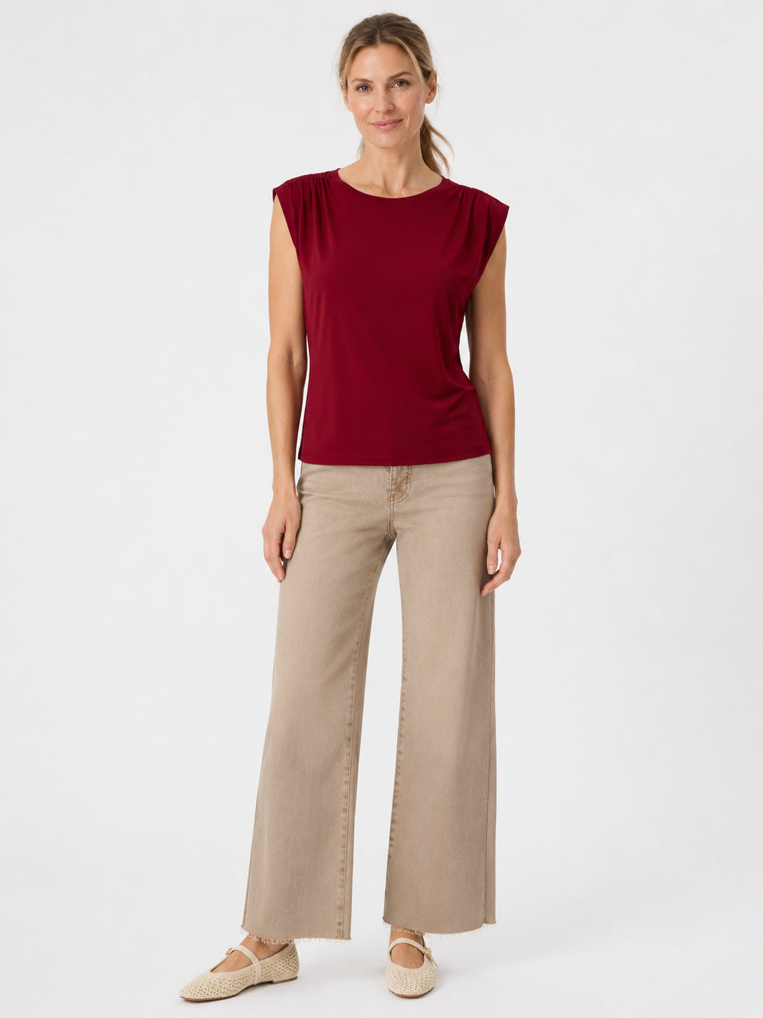 Simple Gather Sleeveless Top