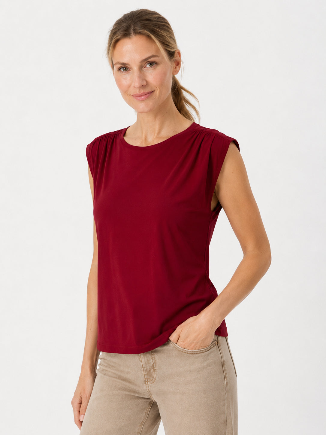 Simple Gather Sleeveless Top