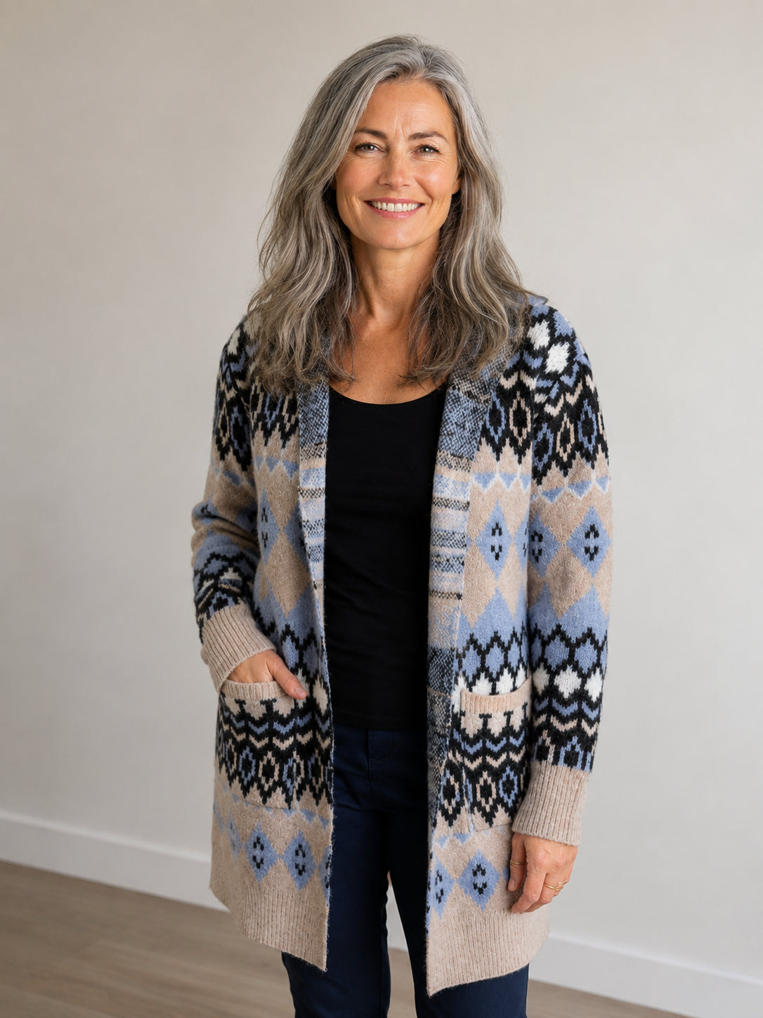 Gone to the Slopes Open Front Cardigan