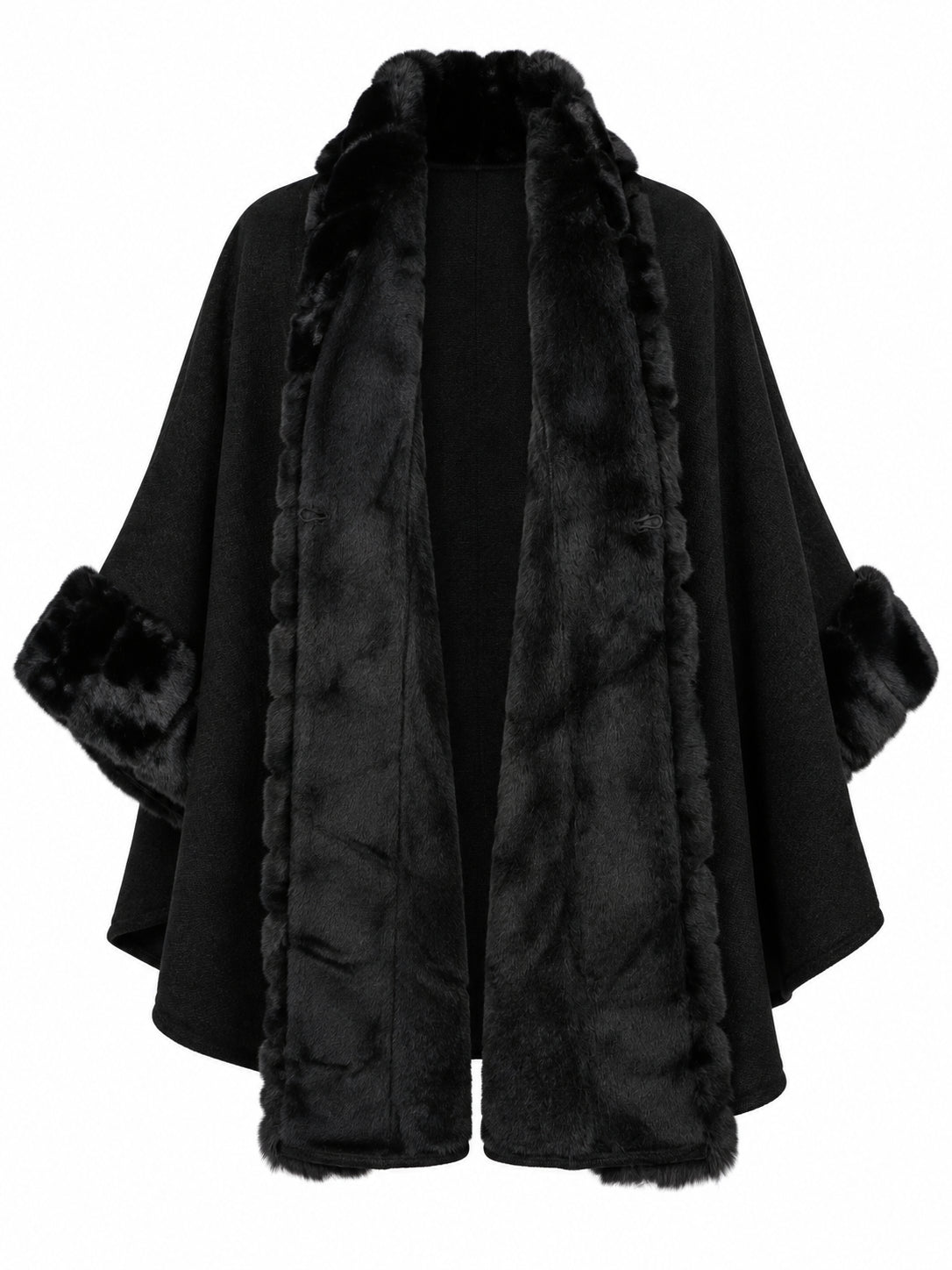 Fur Ladder & Cuff Poncho