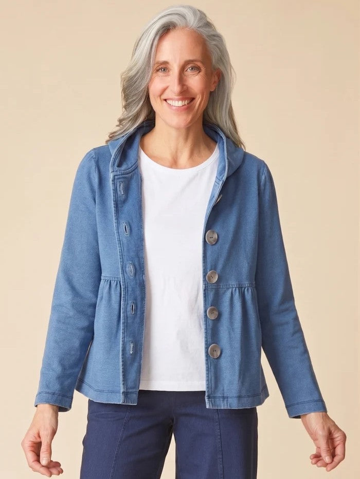 Habitat Stonewash Button Front Hoodie