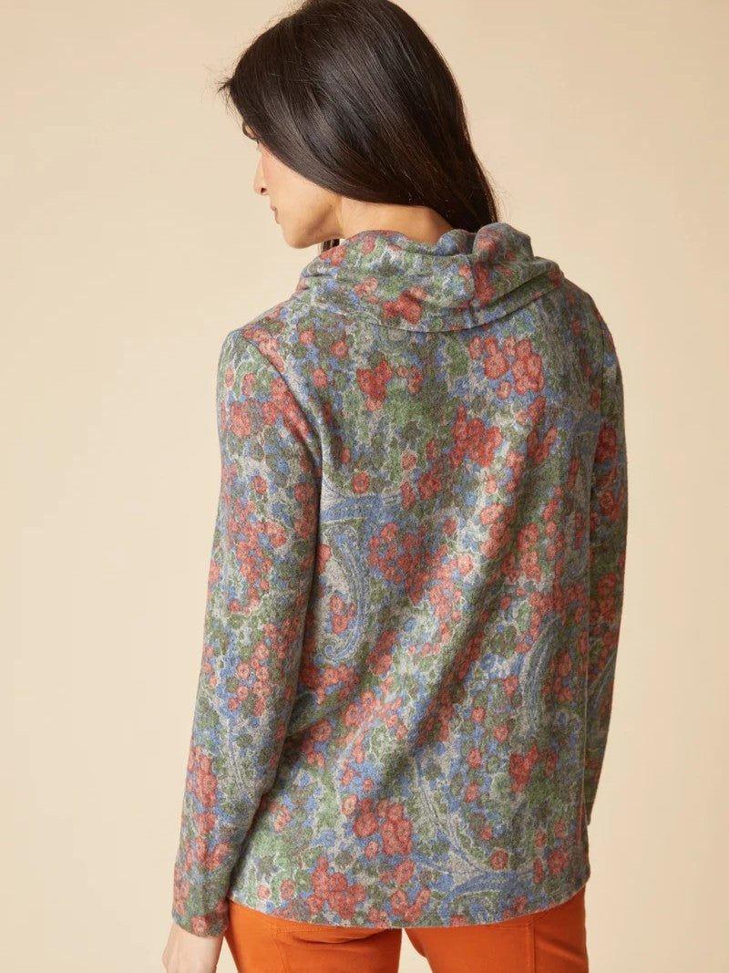 Habitat Floral Super Soft Cozy Cowl Neck Top