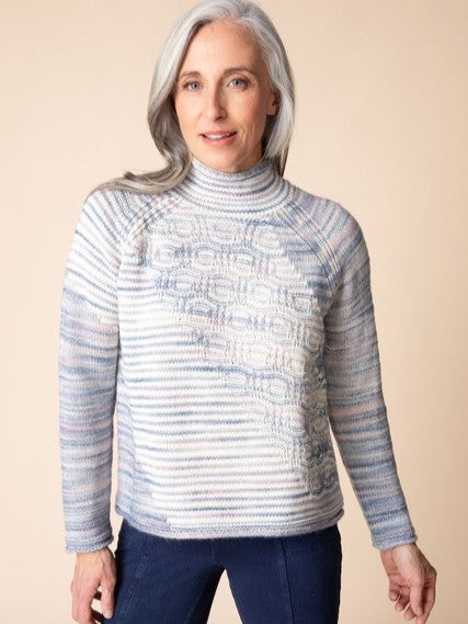 Habitat Highland Hues Mixed Stitch Mock Neck Sweater