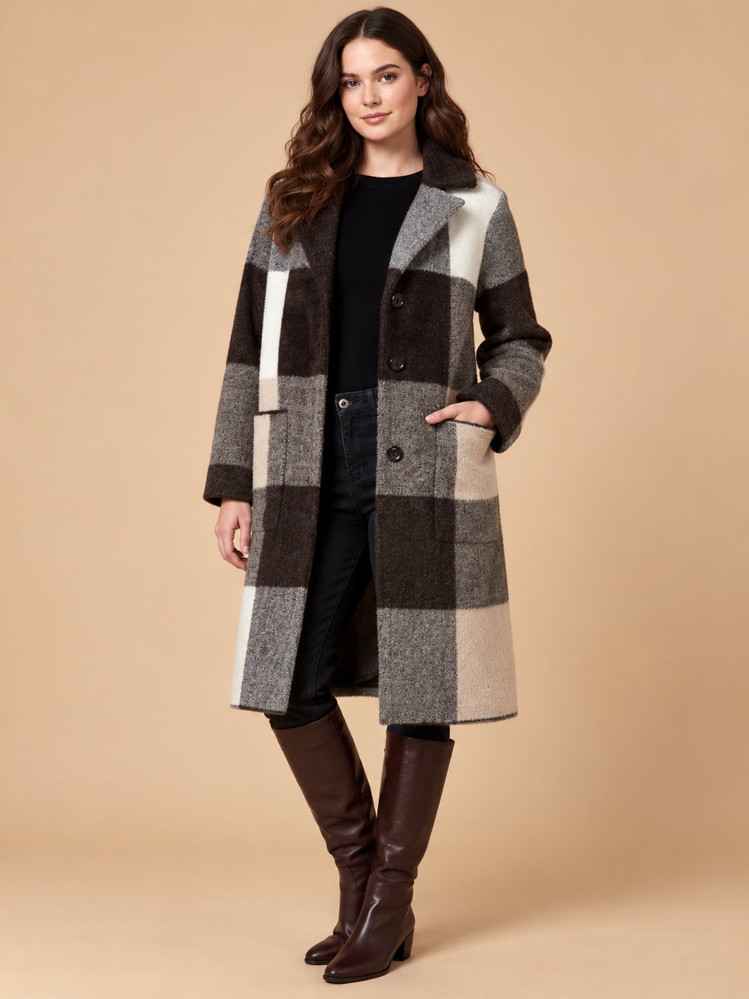 Plaid Check Coat
