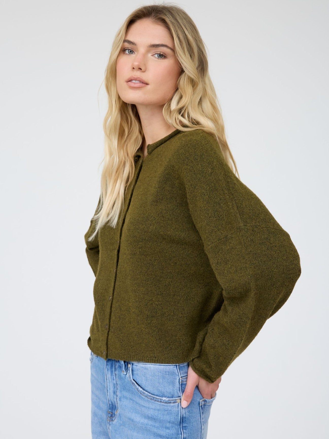 Manny Solid Raw Edge Cardigan