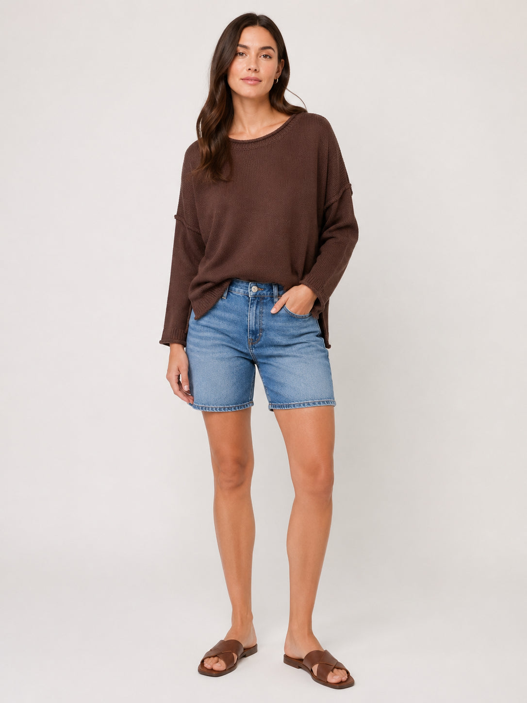 Washed Raw Crew Neck Sweater