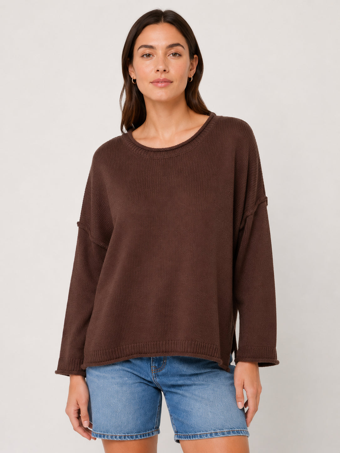 Washed Raw Crew Neck Sweater