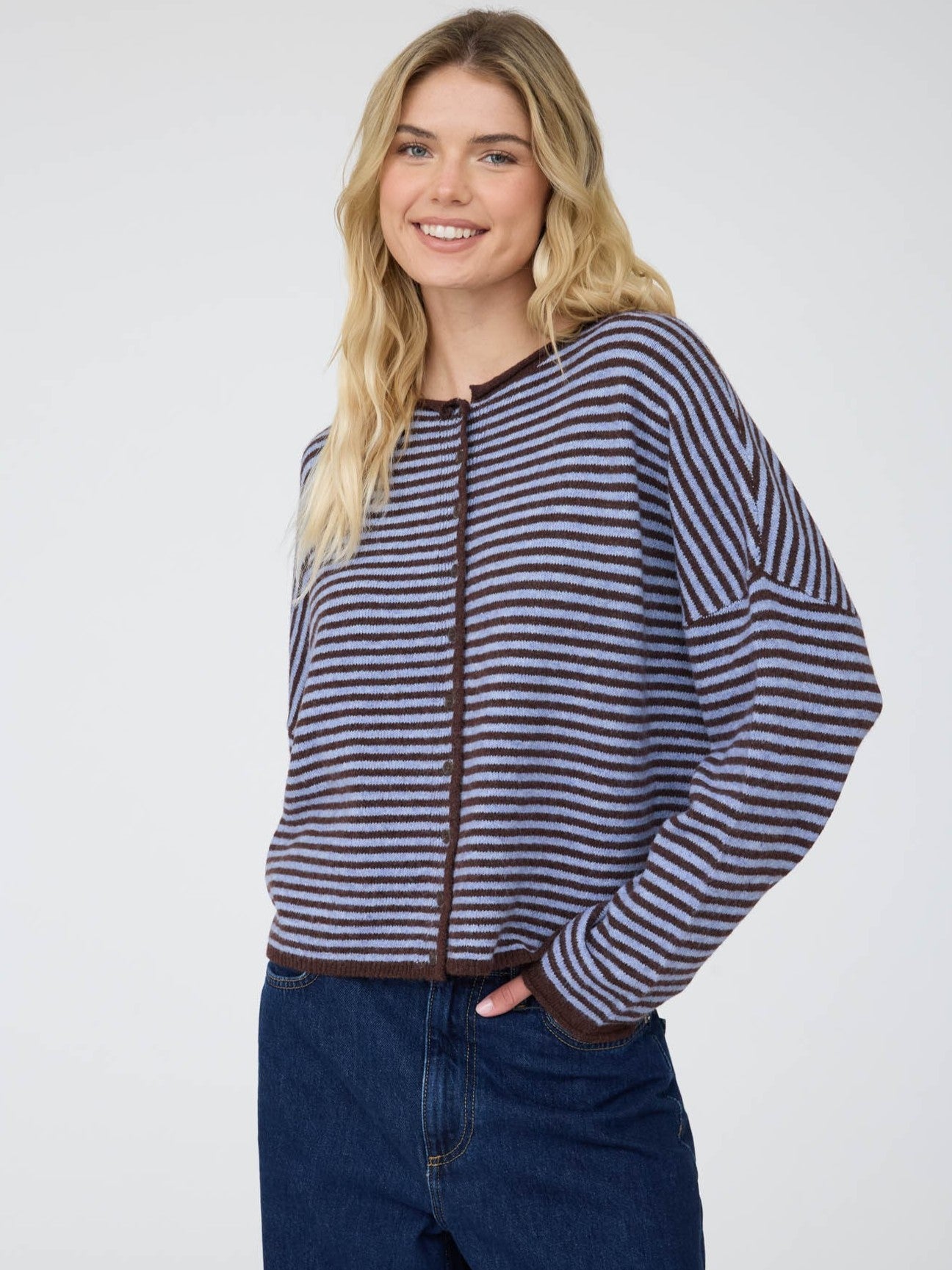 Manny Raw Edge Stripe Cardigan