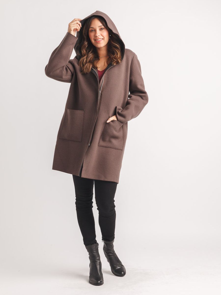 Papillon Heather Soft Double Pocket Hooded Jacket